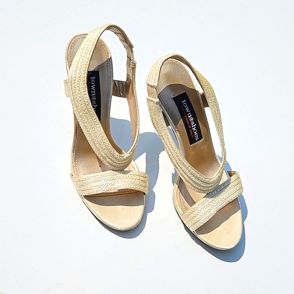 Matte Sparkly Gold Summer Heels - Picture 2 of 5